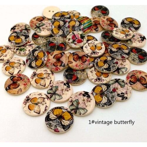 Wooden Buttons 20mm vintage style 2 holes for handmade Gift Box Scrapbook Craft Party Decoration DIY favor Sewing draw