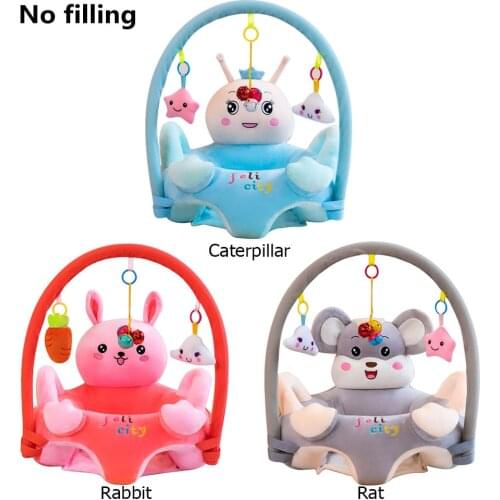 Baby Sofa Support Seat Cover Comfortable Crystal Velvet Material Cartoon Children Sofa Chair Cover Without Cotton Filling