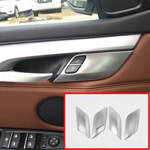 For BMW X5 X6 F15 F16 2014 2015 2016 4pcs/set ABS Chrome Safety Door Lock Cover Trim Car Accessory
