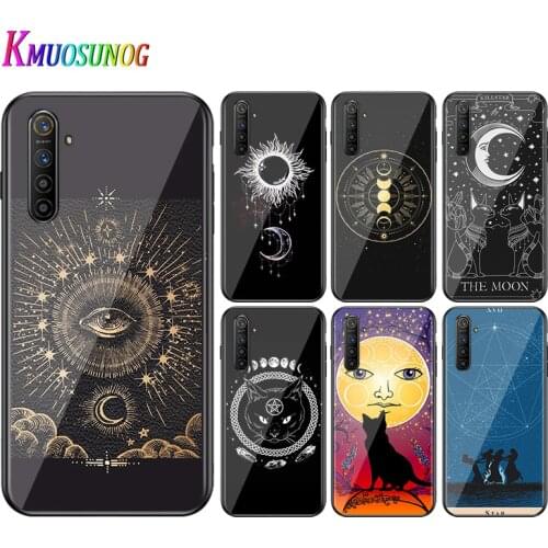 For OPPO A5 A9 2020 F7 Phone Cover witches moon Tarot totem for OPPO Reno 2 Z 2Z 2F 3 4 Pro 5G Bright Black Phone Case