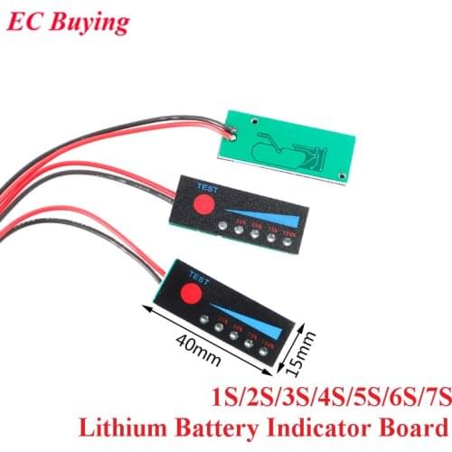 1S 2S 3S 4S 5S 6S 7S 4.2V-29.4V Lithium Battery Li-po Li-ion Capacity Indicator Board Power Display Charging Charge LED Tester