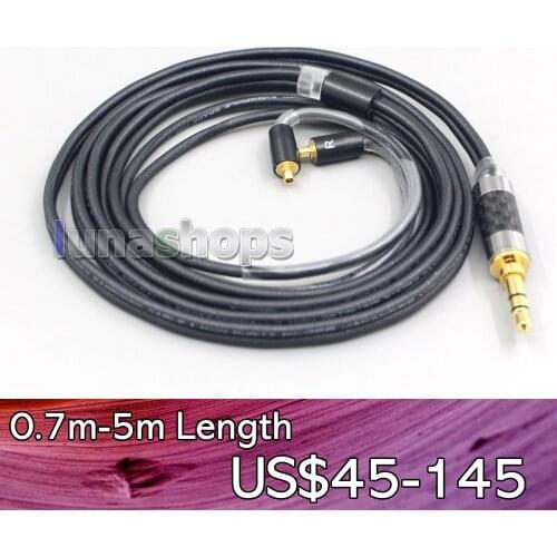 LN007110 2.5mm 4.4mm XLR 3.5mm Black 99% Pure PCOCC Earphone Cable For Dunu T5 Titan 3 T3 (Increase Length MMCX)
