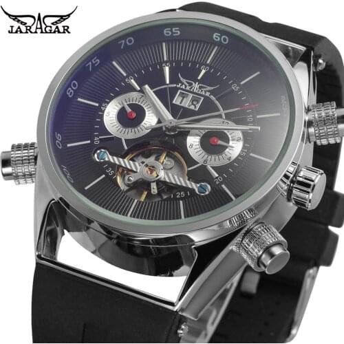 Jaragar Mens Mechanical Watch Tourbillon Automatic Watches Calendar Display Steampunk Mechanical Watch Top Brand Luxury Clock