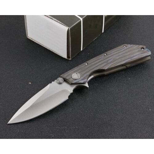 Mict DOC Death of Contact Fire Pocket Folding Knife D2 Blade TC4 Titanium Alloy Handle Tactical Hunting EDC Survival Tool Knifes