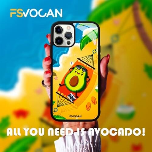 Cute Avocado Phone Case For iPhone Funny Fruit Cartoon Cover For iPhone 11 12 Pro Max 7 8 Plus X XR XS Soft Silicone Slim Coque