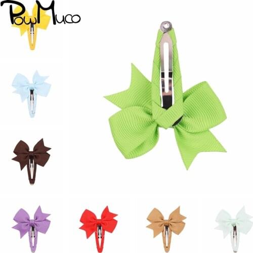 Powmuco 10pcs/lot Fashion Princess Bangs Hairpins Solid Color Dovetail Bows BB Clip Baby Headwear Hair Accessories Holiday Gifts