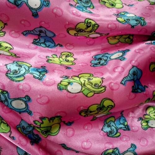Cartoon satin craft Soft Satin fabric DIY Lining Material craft flower glossy Polyester Charmeuse Fabric 100CM