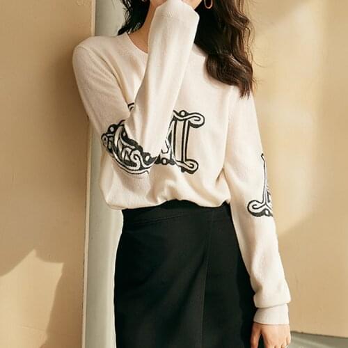 2021 Spring and Summer New Ladies Stitching Cashmere Sweater Women Pullover