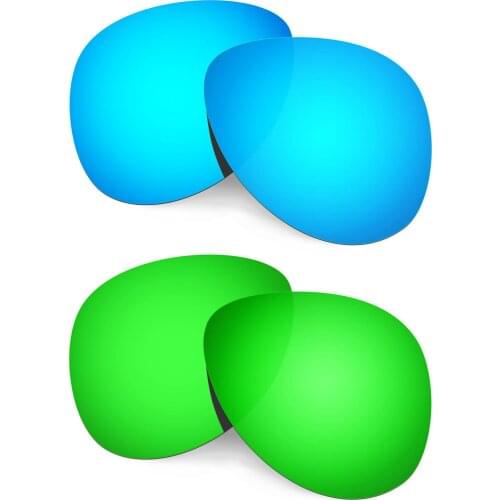 HKUCO For Plaintiff Sunglasses Polarized Replacement Lenses - Blue&Green 2 Pairs