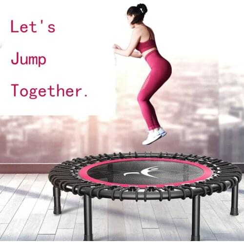 40" Portable Round Mute Adult Trampoline Household Indoor Fitness Dedicated Elastic Rope Trampoline For Kids Fitness Equipment