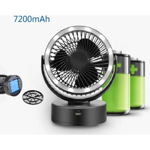 Portable LED Camping Lantern with Tent Fan 2 Mode Flashlight Battery Powered USB Rechargeable Emergency Equipment