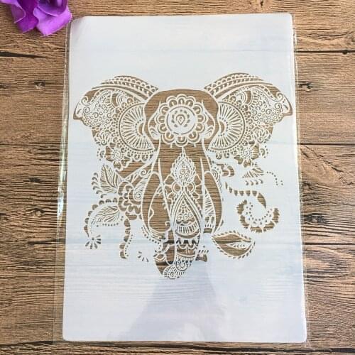 Elephant Mandala A4 Decorative Stencils 29*21cm DIY Wall Painting Scrapbook Coloring Embossing Albumfor painting and decor