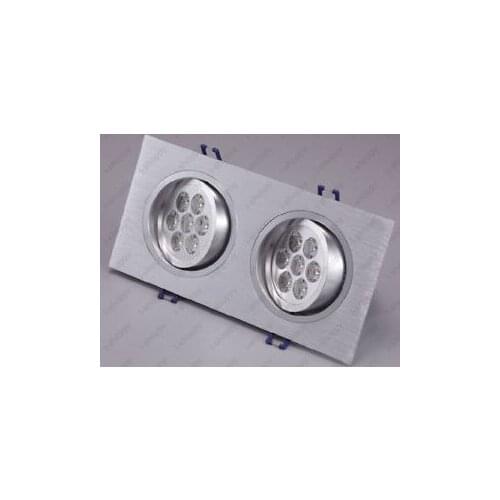 14W Dual Head LED Ceiling Down Light Recessed Lamp Fixture Bulb Rectangle Gimbal