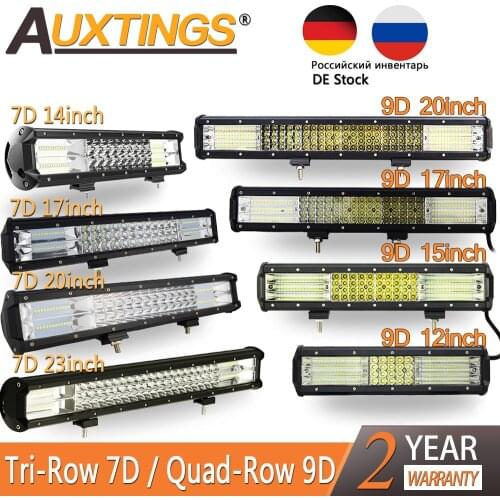Auxtings 7D 9D Tri-row/Quad Row LED Bar LED Light Bar for Car Tractor Boat OffRoad Off Road 4WD Truck SUV ATV Driving 12V 24V