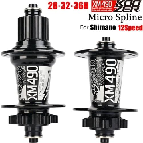 Micro Spline 12Speed Bicycle Hubs Koozer XM490 Mountain Bike Disc Brake Cubes 6 Claws 28/32/36Holes Suitable M6100 M8100 12S