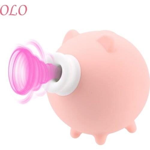 OLO Cute Pig Sex Sucker Vibrator For Clitoris 10 Frequency Female Masturbator Vibrators For Women Nipples Breast Massage
