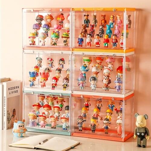 High Capaciy Blind Box Storage Box Figure Display Stand Box Transparent Magnetic Door Doll Model Toy Dustproof Storage Box LB578