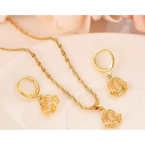 Gold Color Ethiopian Jewelry Sets Eritrea Habesha Africa bridals Wedding jewelry Gift necklace pendnat earrings diy charms