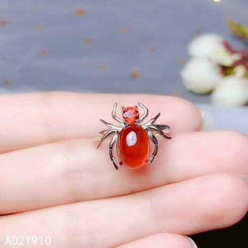 KJJEAXCMY boutique jewelry 925 sterling silver inlaid natural Garnet gemstone ladies ring support detection fashion