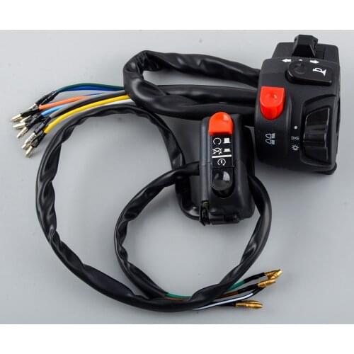 1 Pair Front Left & Right Handlebar Engine Ignition Stop Lamp Switch Control DC12V for Universal Motorcycles