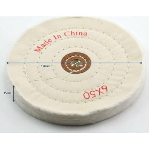 1pc 150mm 6inch Cloth Buffing Polishing Wheel Arbor Buffer For Metal Plastic Polisher Polishing Grinder Pad Mop Hand Tool