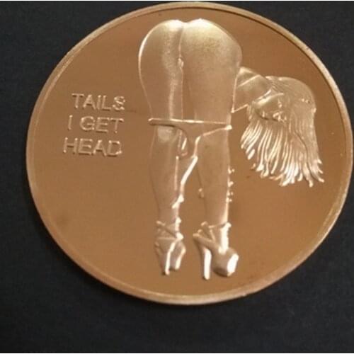 Sexy Woman Coin Get Tails Head! Adult Challenge Lucky Girl Commemorative Souvenir Coins