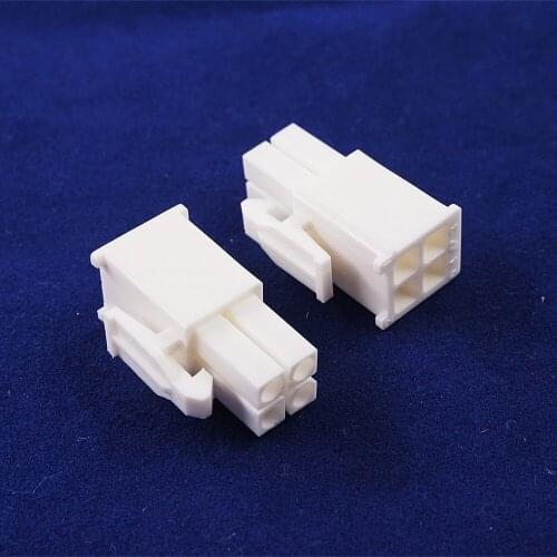 10pcs Plug Housing 2x2 Position 4 Pin Connector 4.14 mm 0.163" Dual Row Mini Universal Mate-N-Lok Rectangular Cross 1-172167