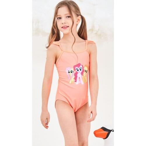2019 New Baby Girl Swimsuit Children One Piece Swimwear Pretty Animal Print Bandage Strap Bathing Suit Age 3-8 Years
