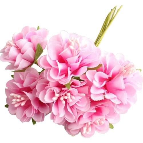 30Pcs Artificial Peony Tea Rose carnation silk artificial flower wedding flowers DIY family garden party Headwear hair accessory