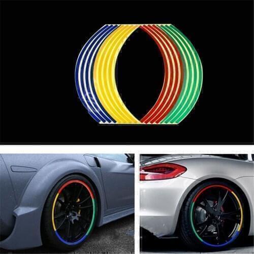18 inches car Reflective Decals Rim Tape for Fiat Tipo Qubo Panda Mobi 500X Argo 500L 124