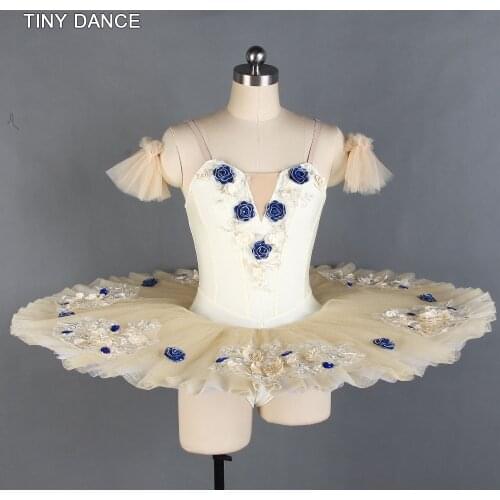 Top Quality Girls Ballet Dance Costume Professional Pleated Tutu Solo Dress Adult Classic Pancake Tutus Dance Wear BLL136