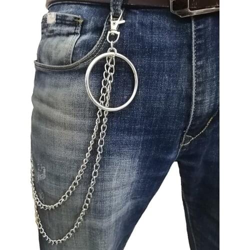 Big Ring Pendant Key Chain Rock Punk Trousers Hipster Keychains Pant Jean Keychain Hip Hop Trouser Decor Accessories