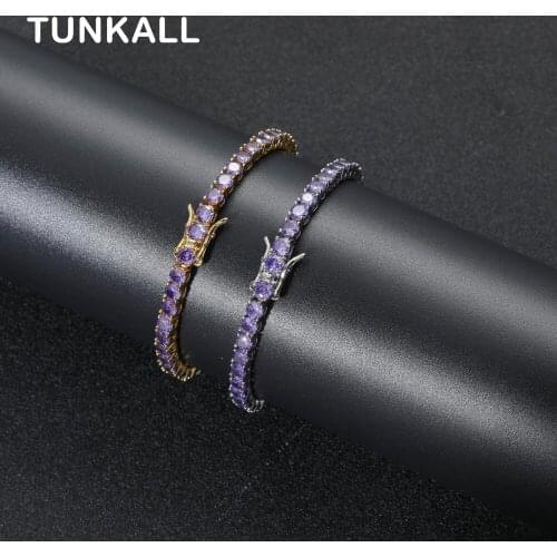 4mm Brass Bracelet Tennis Chain Mirco Pave Zircon Jewelry for Men BB111