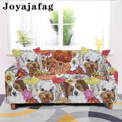Happy Pubby Dog Washable Elastic Couch Cover Dust Proof Stretch Sofa Covers 1/2/3/4 Seater Slipcover For Living Room Decor