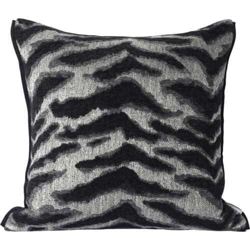 Farmhouse sofa sofa decorative pillowcase striped flannel three-dimensional jacquard pillowcase modern decorative pillowcase