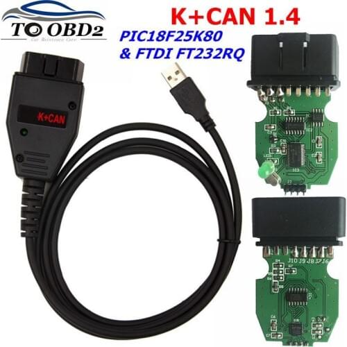 For VAG K+CAN Commander 1.4.0 Diagnostic Scanner tool OBDII for VAG 1.4 COM cable For vag PIC18F25K80 FTDI FT232RQ Chip freeship