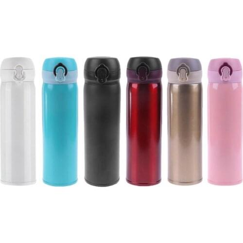 450ML Travel Mug Water Thermos Stainless Steel Double Wall Thermal Cup Bottle for Water School Home Tea Coffee Drink Bottle