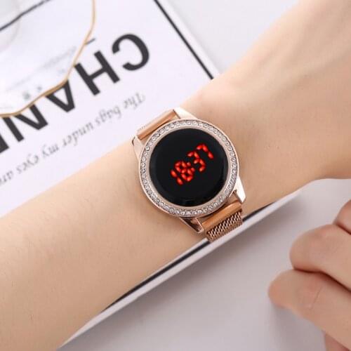 Good quality M02 young girls luxury numbers watch for Womens fashion watch with steel wristband for Dropshipping