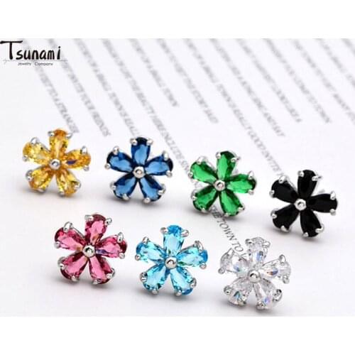 Ins Fashion Cute Cartoon Popular Bling Zircon Stone Stud Earrings Women Trendy Jewelry Crystal Temperament Personality Girls