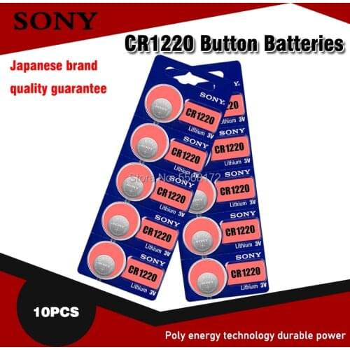 10pcs Sony CR1220 Button Batteries DL1220 BR1220 LM1220 Cell Coin Lithium Battery 3V CR 1220 For Watch Electronic Toy Remote