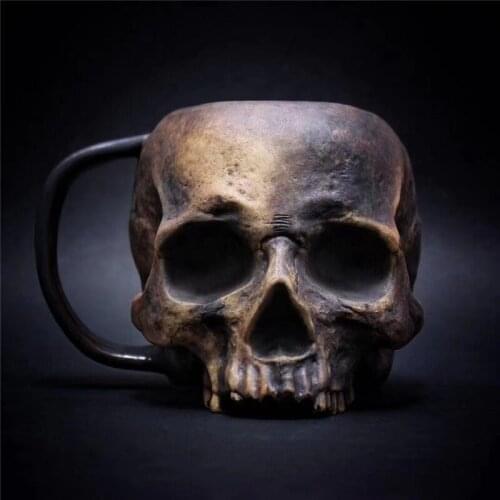 Skull Cup Halloween Resin Beer Mug Thriller Cup Decoration Skull Candlestick Halloween Decoration Horror Party Skull Water Cup