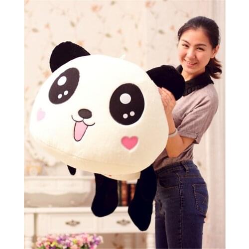 Lovely plush lying panda toy big smile panda doll with hearts on face gift about 80cm 105