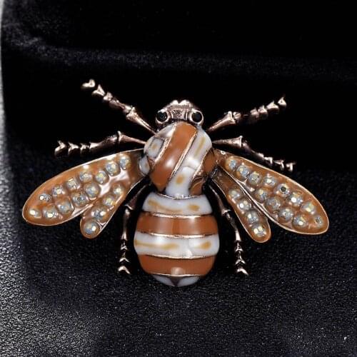 Fashion Cute cartoon bees brooches jewelry of womens new year gifts brown enamel Women Suits Dress Hat Collar Brooch Pins