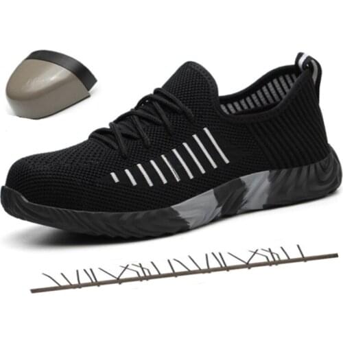 Men Steel Toe Work Safety Shoes Casual Breathable Outdoor Sneakers Puncture Proof Boots Indestructible Industrial Shoes for Men