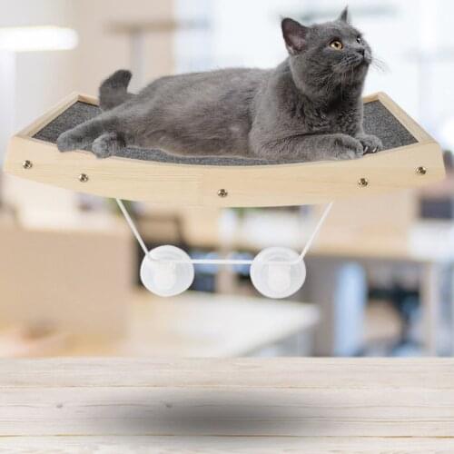 Wall Mounted Cat Pet Window Perch Scratch Board Resting Bed Toy Overlooking Space Saving