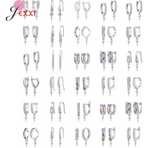 New Multiple Styles Earring Huggie Clasps Hooks 925 Sterling Silver DIY Earring Making Findings Handmaking Jewelry Accessory