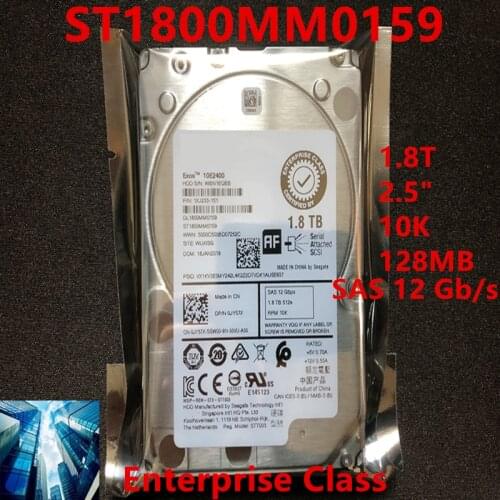 New HDD For Seagate Brand 1.8TB 2.5" SAS 12 Gb/s 128MB 10000RPM For Internal Hard Disk For Enterprise Class HDD For ST1800MM0159