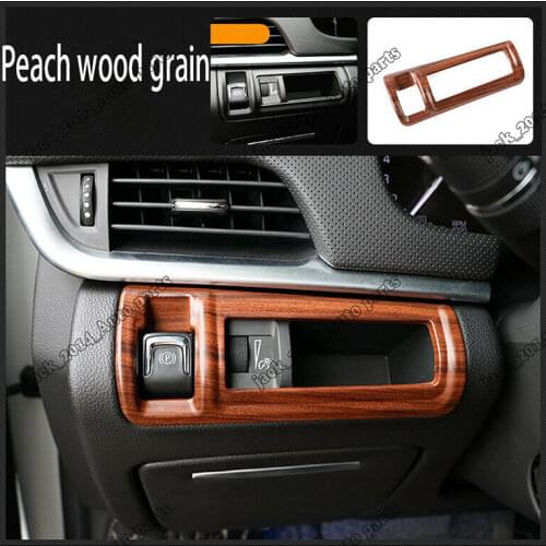 Peach wood grain Handbrake Panel Decoration Cover Trim For Cadillac XTS 2015 2016 2017 2018