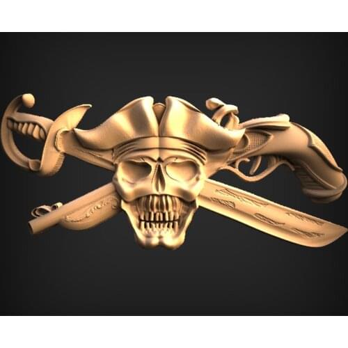 3d models relief for cnc in STL file format Pirate Skull