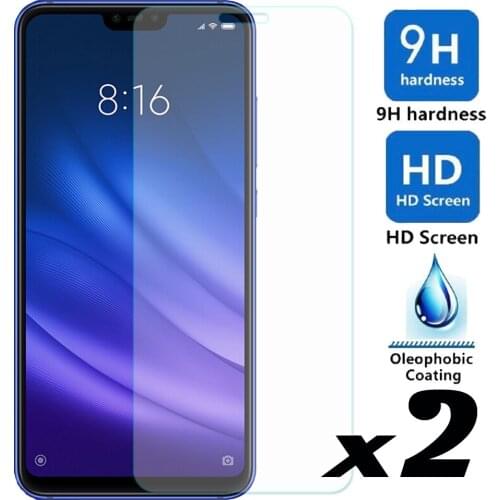 2 x Tempered Glass Screen Protector For Xiaomi Mi8 Lite Explosion-proof Anti Scratch Bubble Free Films For Xiaomi Mi 8 Lite 2018